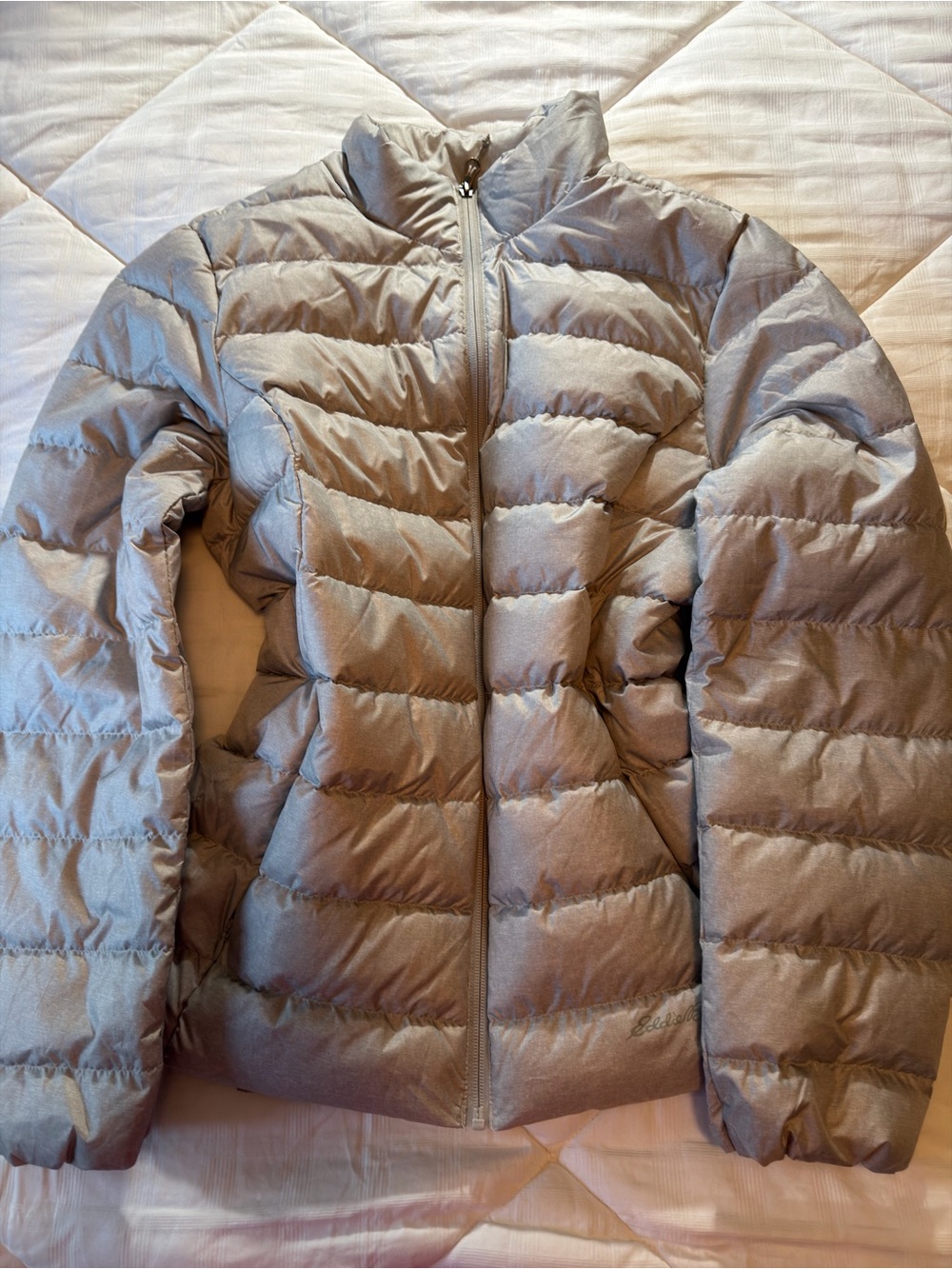Eddie Bauer Women's Light Gray Down Puffer Jacket
